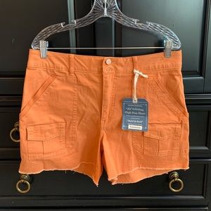 Democracy Brand Orange Mid Thigh Shorts NWT Size 12